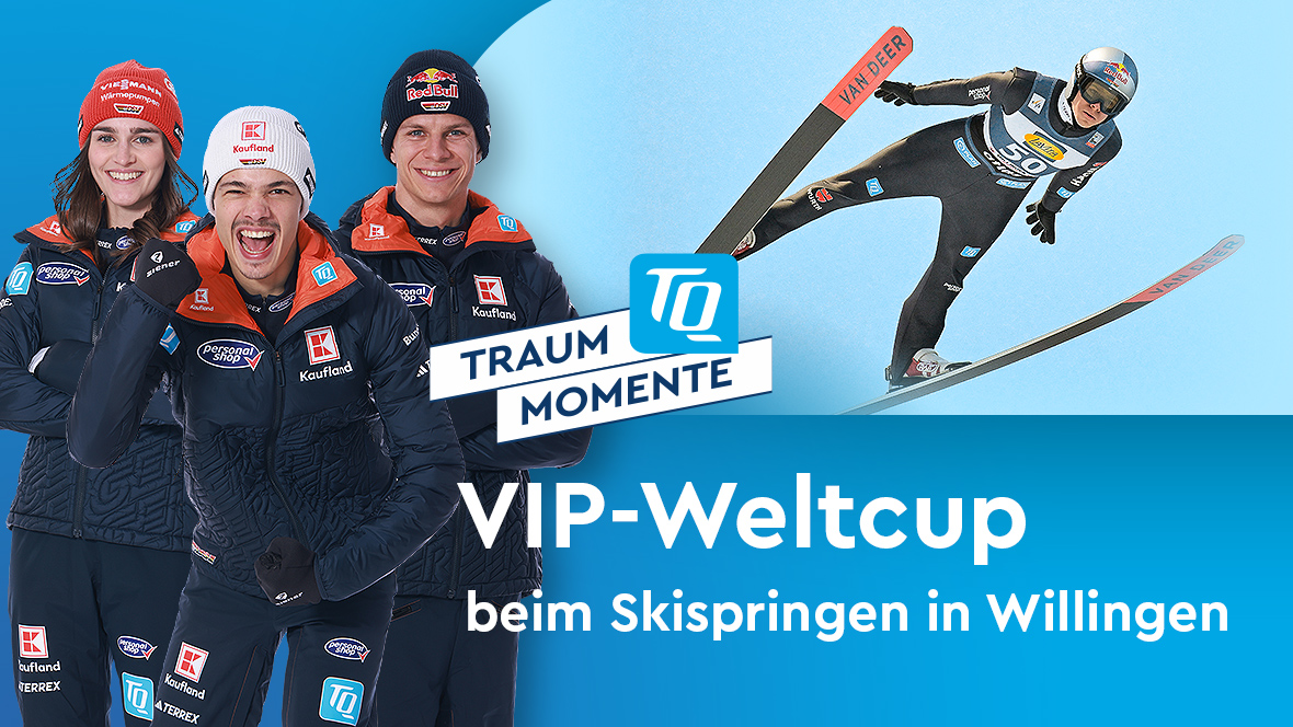 Selina Freitag, Philipp Raimund und Andreas Wellinger beim Skispringen in Willingen