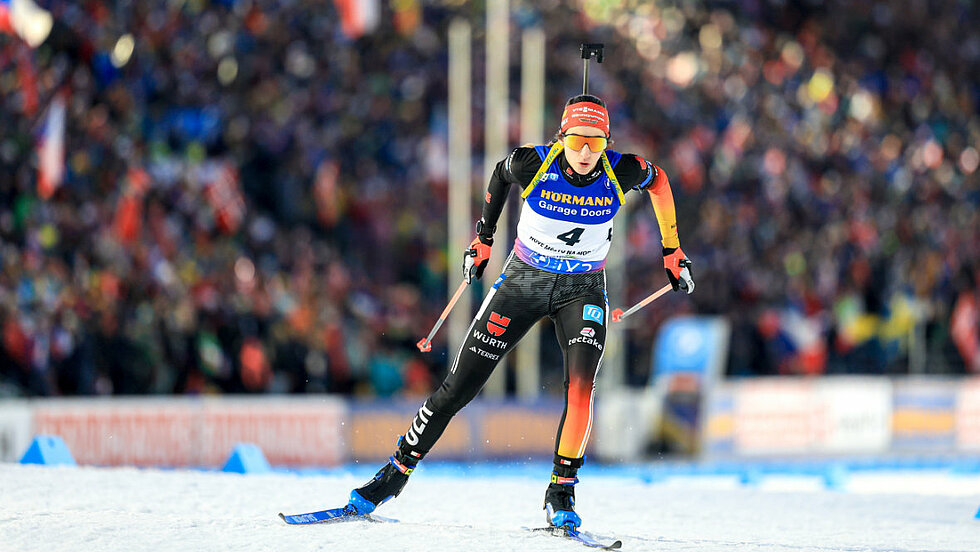 Biathletin Vanessa Voigt beim Rennen