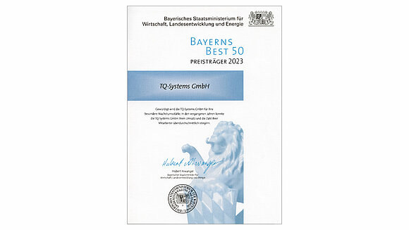 Urkunde Bayerns Best 50 2023