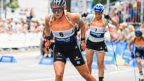 Hanna Kebinger beim City Biathlon