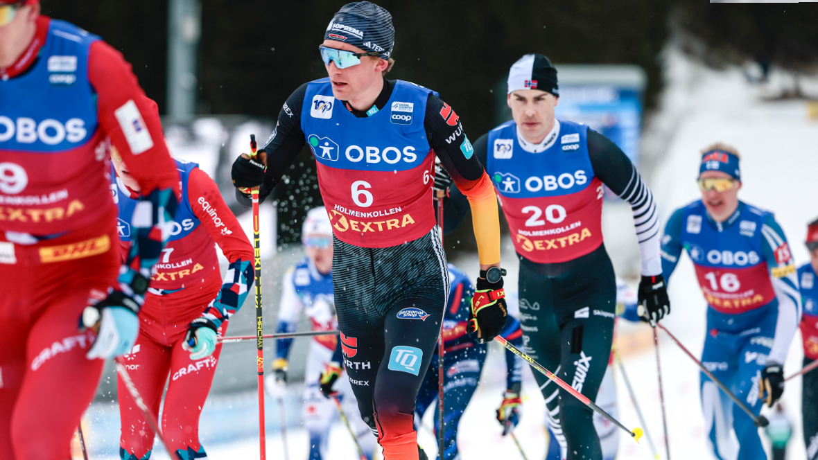 Eine Gruppe von Langläufern