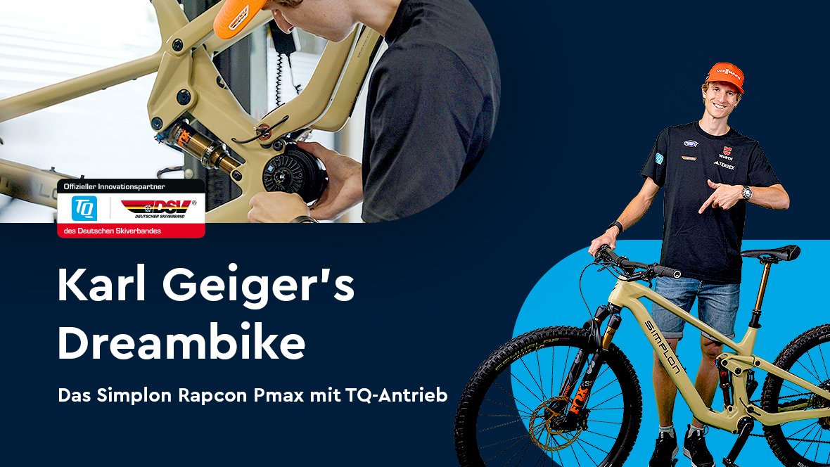 Skispringer Karl Geiger mit seinem Simplon E-Bike mit TQ-Antrieb